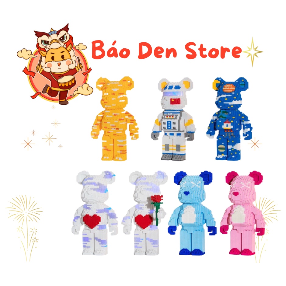 Lego bearbrick, Lego Kaws, full bộ xếp hình bearbrick dễ thương