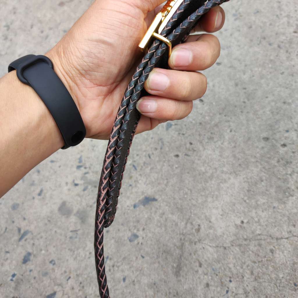 Dây nịt da bụng cá sấu liền tấm 4cm  H29N1