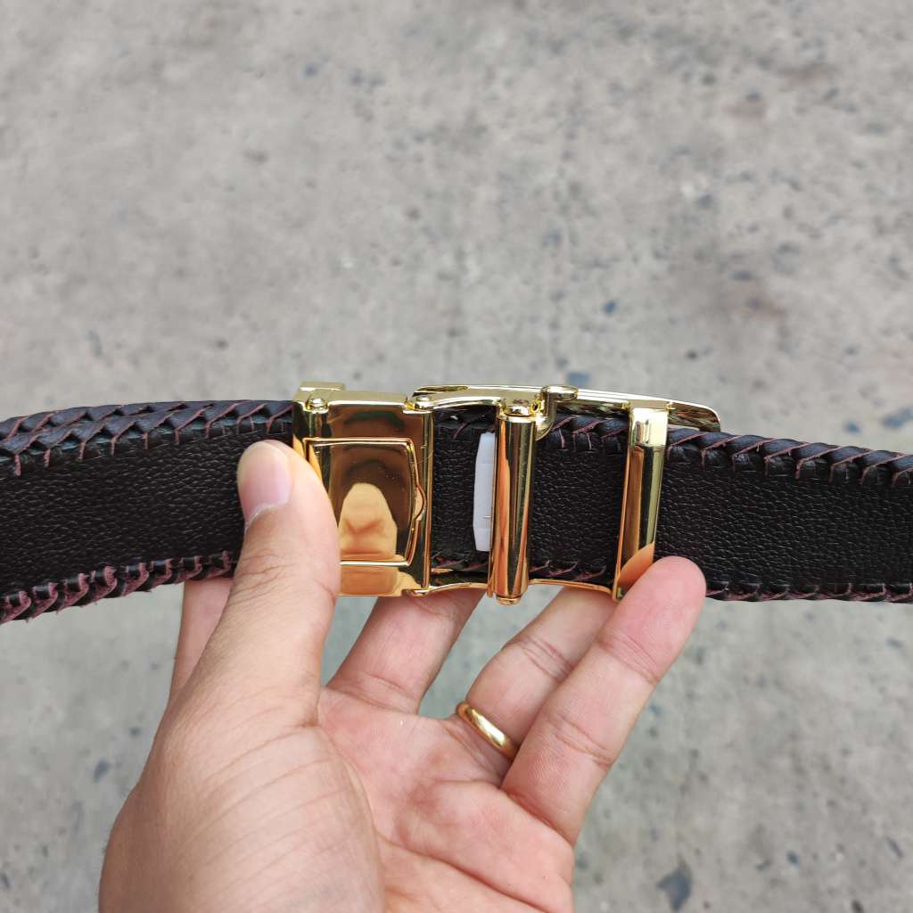 Thắt lưng da cá sấu nam  đan viền thủ công rất đẹp! N53N_V