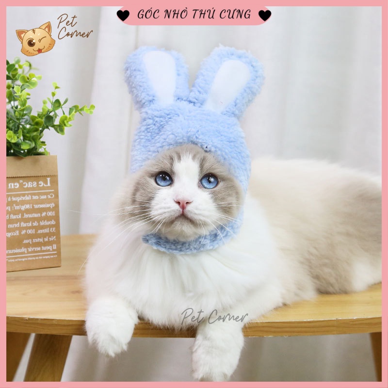 Mũ tai thỏ xinh xắn cho thú cưng, nón cho chó mèo