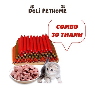 Combo 30 thanh Xúc xích cho Chó Mèo, xúc xích cho mèo 15gram/thanh