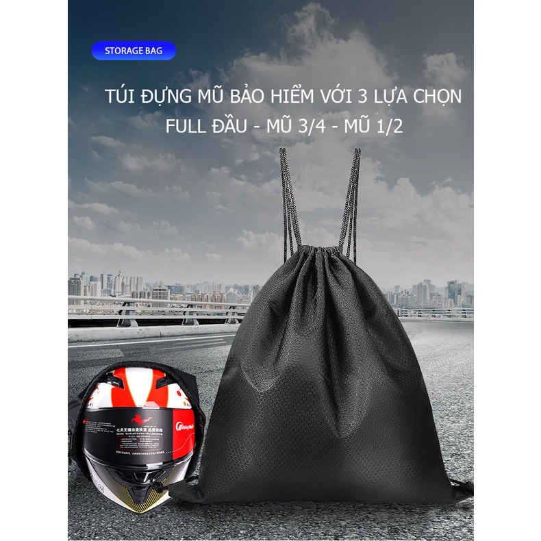 Túi vải rút đựng mũ bảo hiểm hạn chế trầy xước với 3 kích cỡ lựa chọn - Hội quán Phượt XTU khuyên dùng