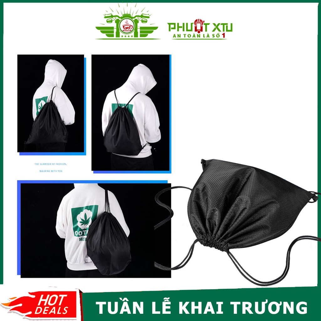 Túi vải rút đựng mũ bảo hiểm hạn chế trầy xước với 3 kích cỡ lựa chọn - Hội quán Phượt XTU khuyên dùng