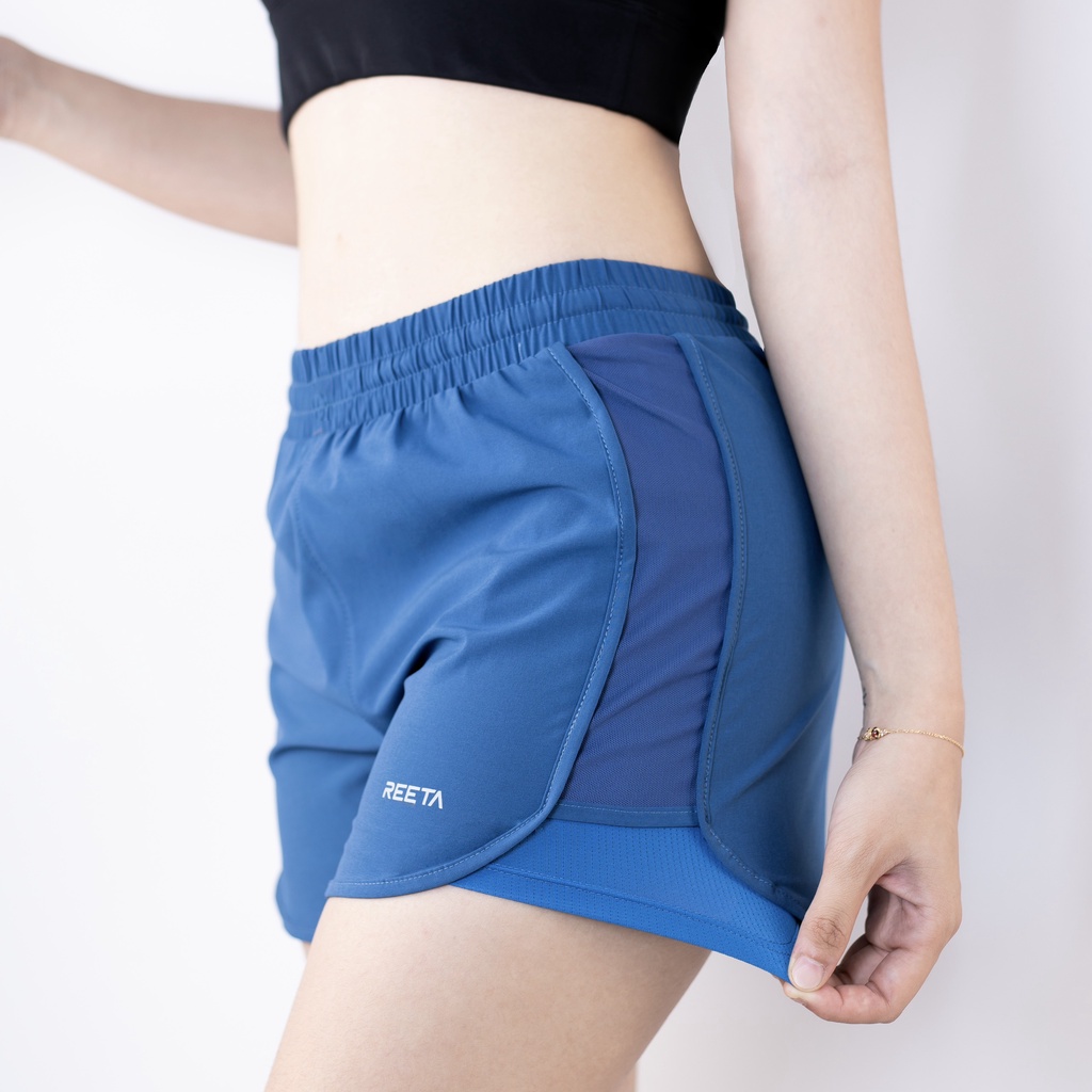Quần short đùi thể thao nữ Reeta 2 lớp co giãn 4 chiều tập Gym - Yoga - chạy bộ - aerobic A1775