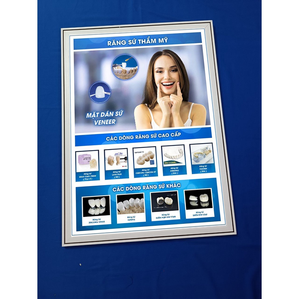 Tranh Nha Khoa, Trăng răng hàm mặt,Tranh đóng khung treo tường trang trí phòng khám Nha Khoa