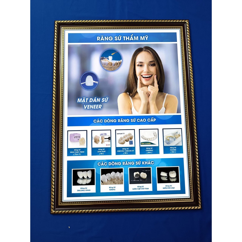 Tranh Nha Khoa, Trăng răng hàm mặt,Tranh đóng khung treo tường trang trí phòng khám Nha Khoa