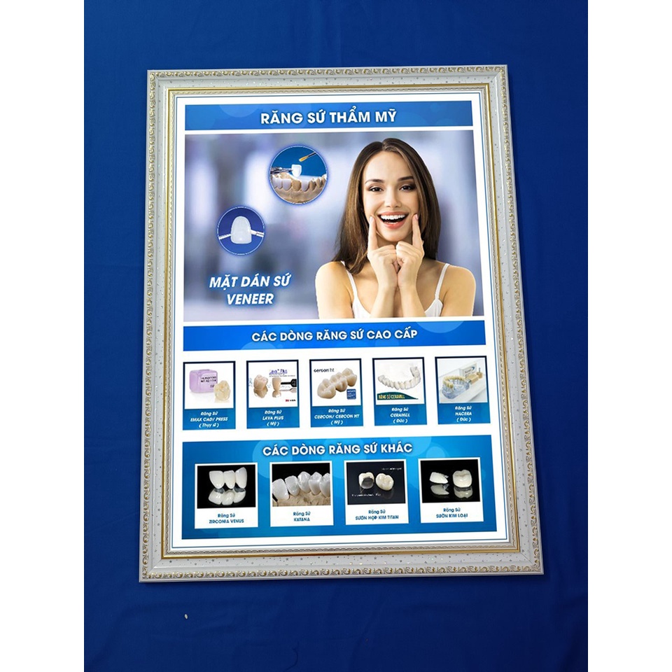 Tranh Nha Khoa, Trăng răng hàm mặt,Tranh đóng khung treo tường trang trí phòng khám Nha Khoa