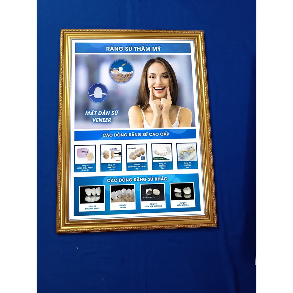 Tranh Nha Khoa, Trăng răng hàm mặt,Tranh đóng khung treo tường trang trí phòng khám Nha Khoa