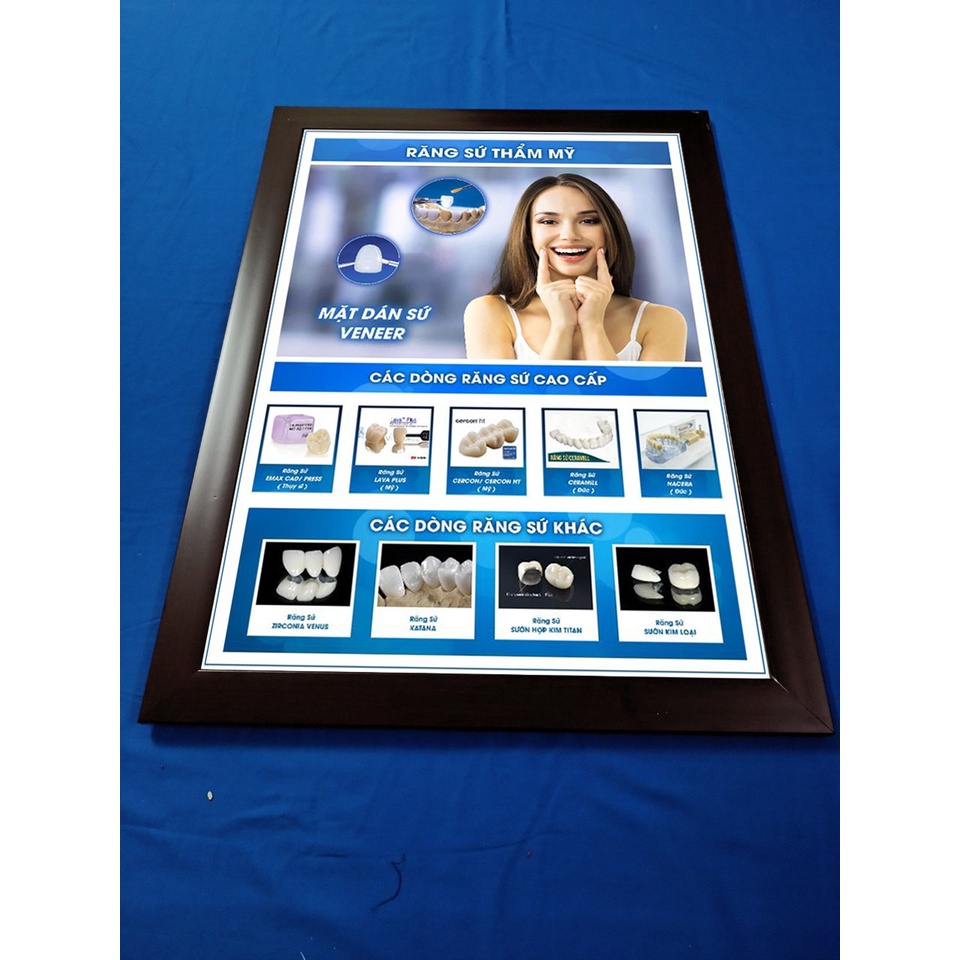 Tranh Nha Khoa, Trăng răng hàm mặt,Tranh đóng khung treo tường trang trí phòng khám Nha Khoa