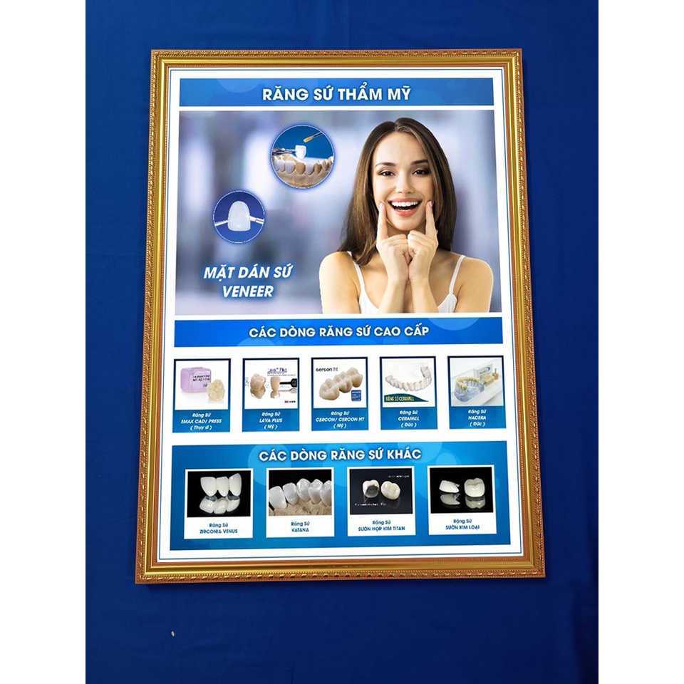 Tranh Nha Khoa, Trăng răng hàm mặt,Tranh đóng khung treo tường trang trí phòng khám Nha Khoa