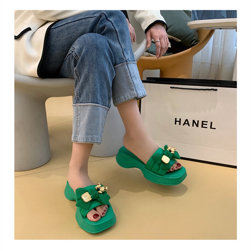 Hong Kong Premium shoes❥(^_-)Dép Sandal Đế Dày Mềm Mại Thời Trang Đi Biển Cho Nữ