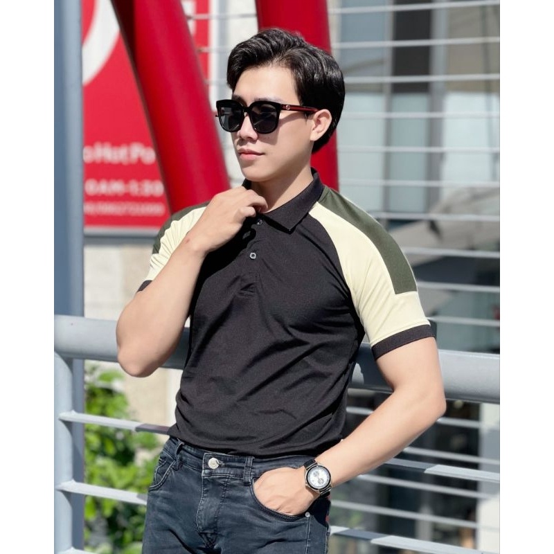 Áo polo nam PHỐI VAI, áo cao cấp vải cá sấu size VNXK sang trọng, thời trang - NEW UNISEX