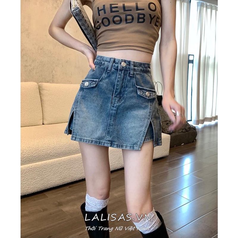 Lalisas Quần culottes Cạp Cao Mỏng Đơn Giản Có Thể Giặt Được Thiết Kế Nhạy Cảm Cho Nữ