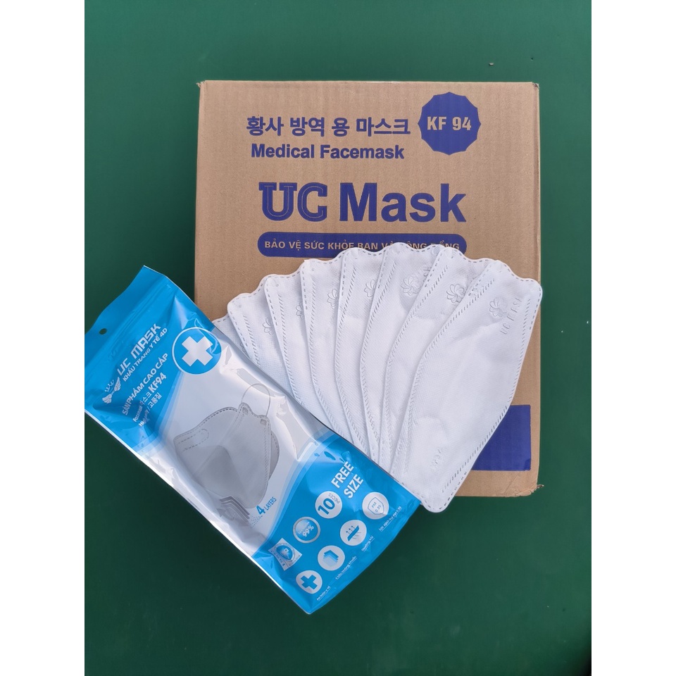 THÙNG 300 CHIẾC KHẨU TRANG CÁ KHÁNG KHUẨN 4D KF94 ÔM SÁT MẶT LỌC BỤI BẨN