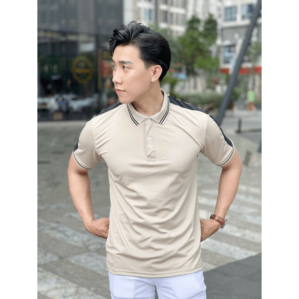 Áo thun POLO nam BASIC, PHỐI VIỀN TAY ÁO MẪU MỚI 2023, áo cao cấp vải cá sấu size VNXK sang trọng, thời trang - NEW UNIS