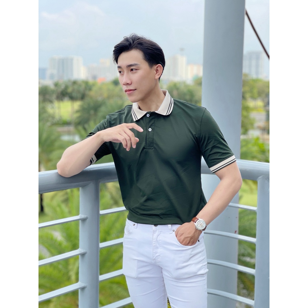Áo thun POLO nam BASIC, PHỐI VIỀN TAY ÁO MẪU MỚI 2023, áo cao cấp vải cá sấu size VNXK sang trọng, thời trang - NEW UNIS