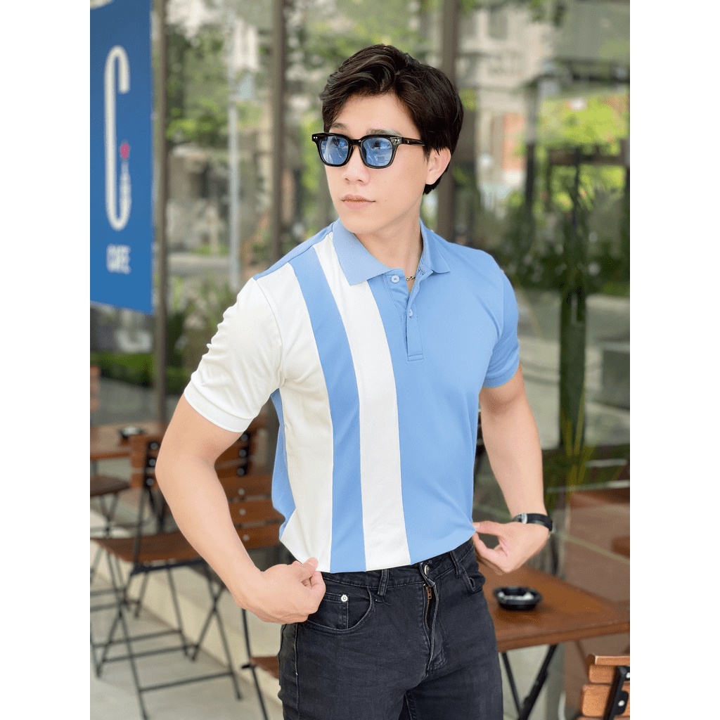 Áo polo nam PHỐI DỌC, áo cao cấp vải cá sấu size VNXK sang trọng, thời trang - NEW UNISEX