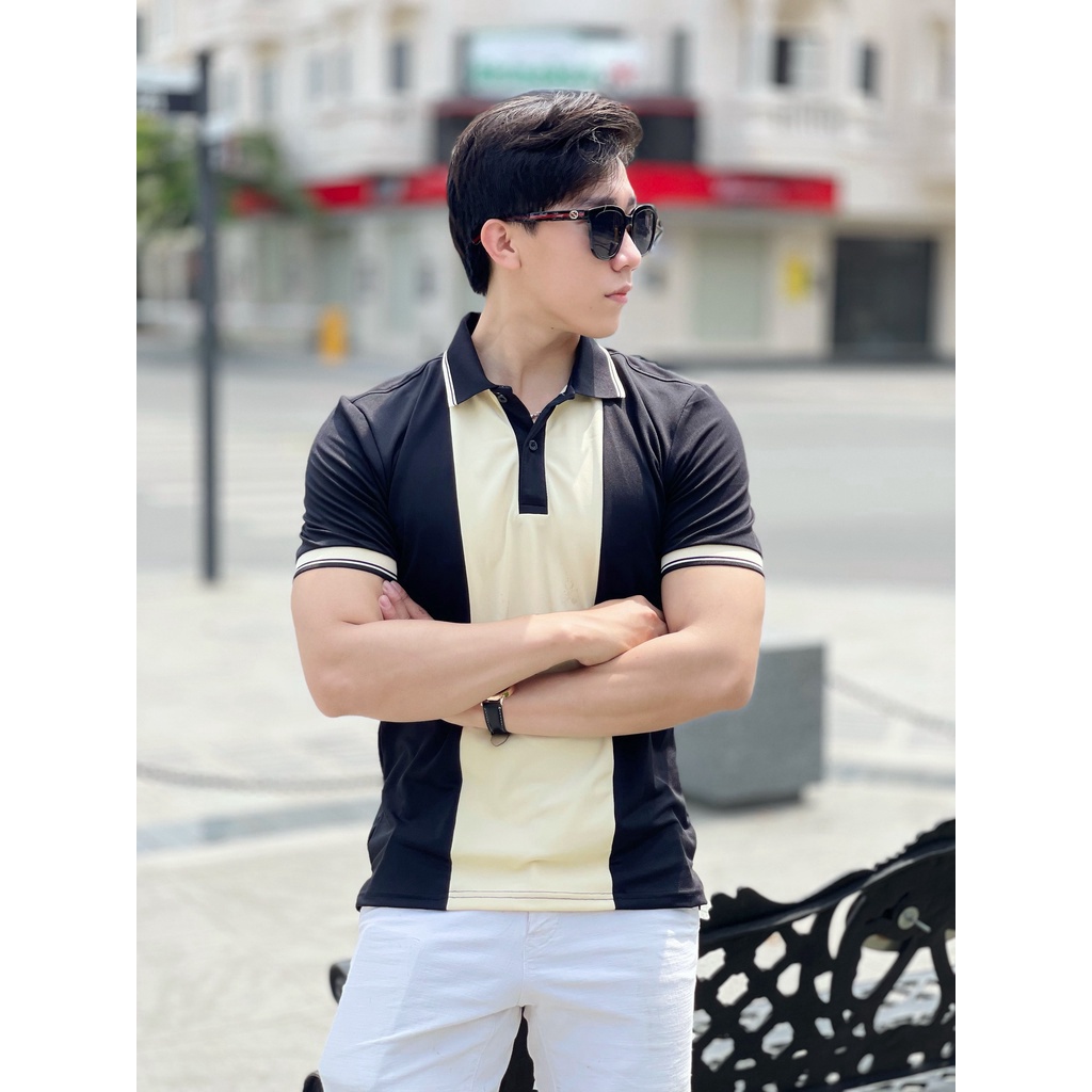 Áo polo nam PHỐI DỌC, áo cao cấp vải cá sấu size VNXK sang trọng, thời trang - NEW UNISEX