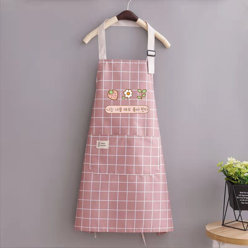 Tạp Dề Nấu Ăn Kẻ Caro Họa Tiết Dễ Thương Chống Thấm Nước Có Nút Điều Chỉnh Dây Đeo Tiện Lợi 88367 mienphivanchuyen199k