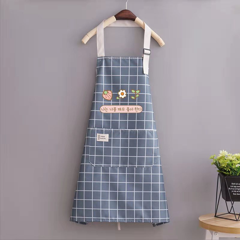 Tạp Dề Nấu Ăn Kẻ Caro Họa Tiết Dễ Thương Chống Thấm Nước Có Nút Điều Chỉnh Dây Đeo Tiện Lợi 88367 mienphivanchuyen199k