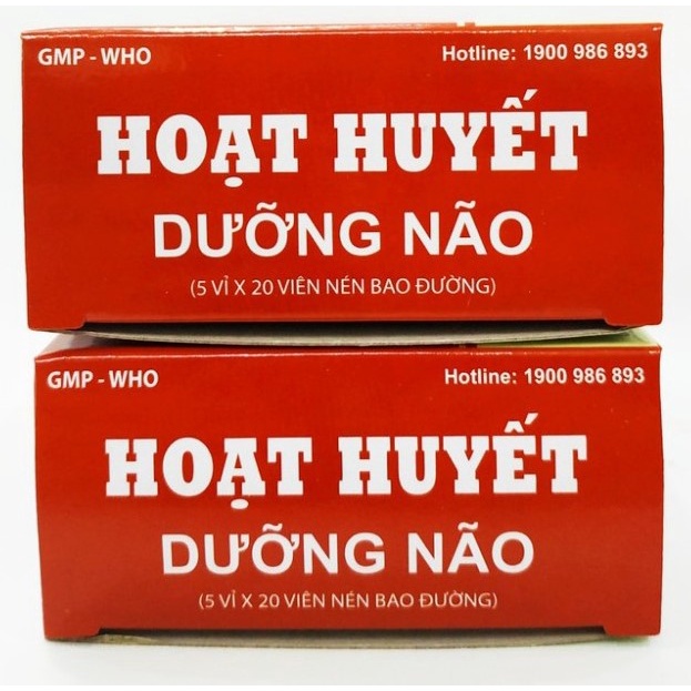Hoạt Huyết Dưỡng Não giảm đau đầu, hoa mắt, chóng mặt - Hộp 100 viên