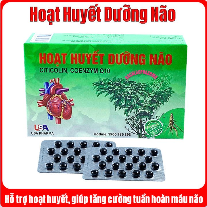 Hoạt Huyết Dưỡng Não giảm đau đầu, hoa mắt, chóng mặt - Hộp 100 viên