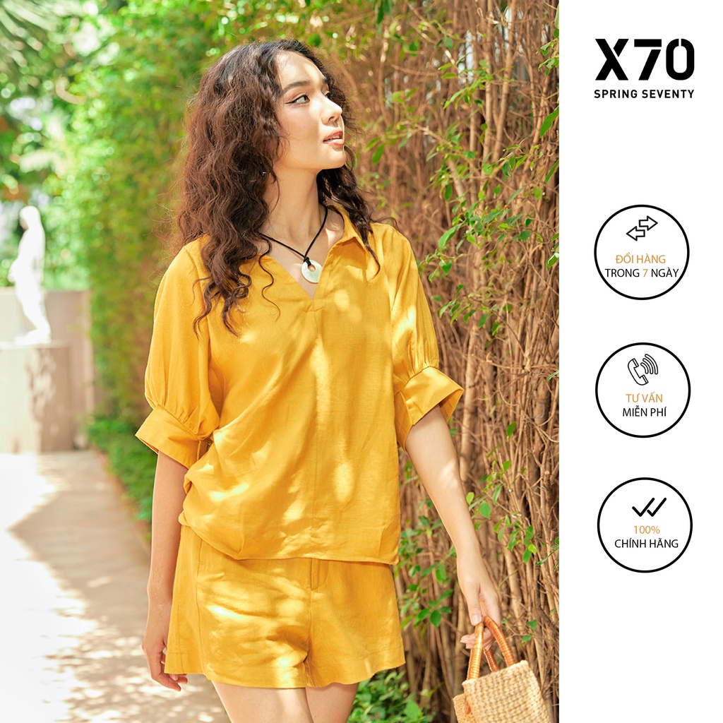 Áo Kiểu Nữ Linen Kiểu Dáng Cánh Dơi Cổ V Thời Trang X70 - 00660006