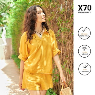 Áo kiểu nữ linen kiểu dáng cánh dơi cổ v thời trang x70 - 00660006