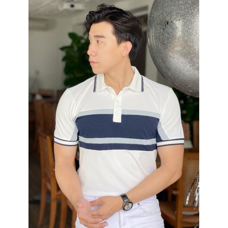 Áo polo nam phối sọc hottrend, áo cao cấp vải cá sấu size VNXK sang trọng, thời trang - NEW UNISEX