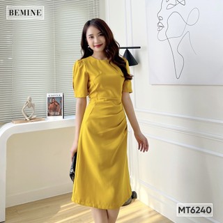 Đầm cổ tròn xếp li eo BEMINE MT6240