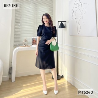Đầm cổ tròn xếp li eo BEMINE MT6240