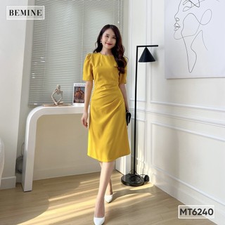 Đầm cổ tròn xếp li eo BEMINE MT6240