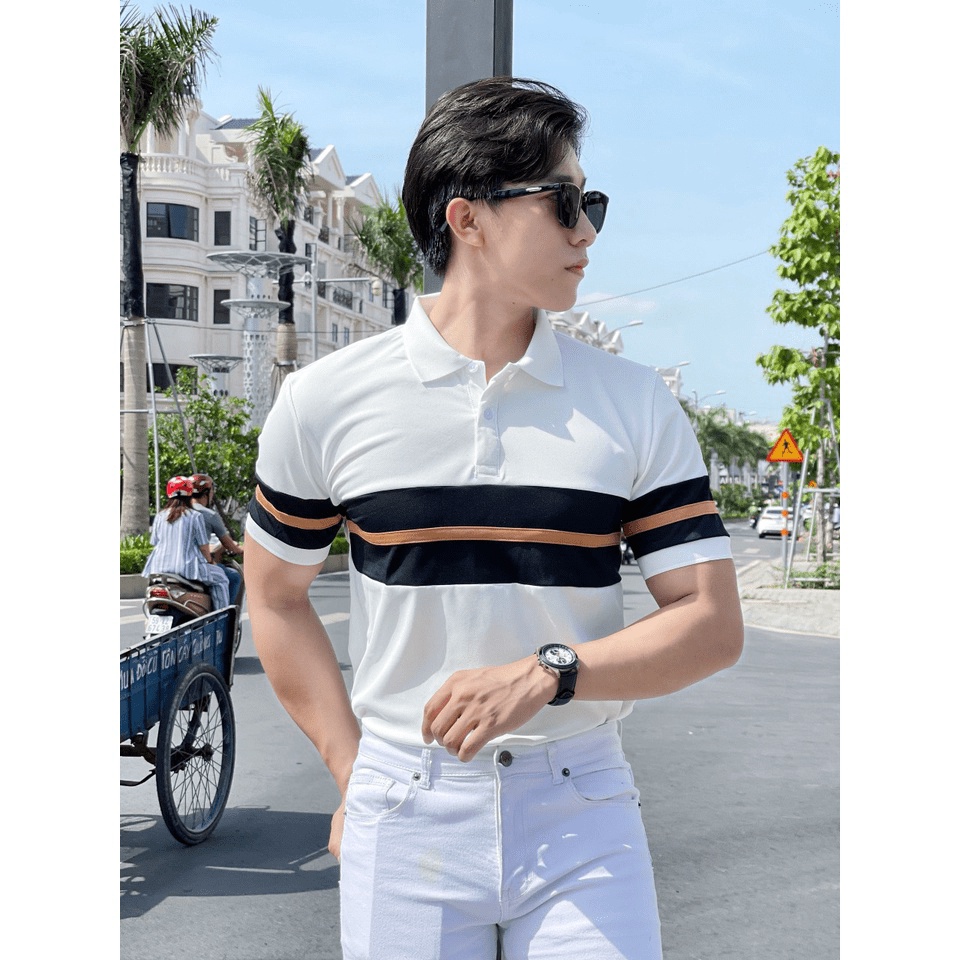 Áo polo nam phối đẹp, áo cao cấp vải cá sấu size VNXK sang trọng, thời trang - NEW UNISEX