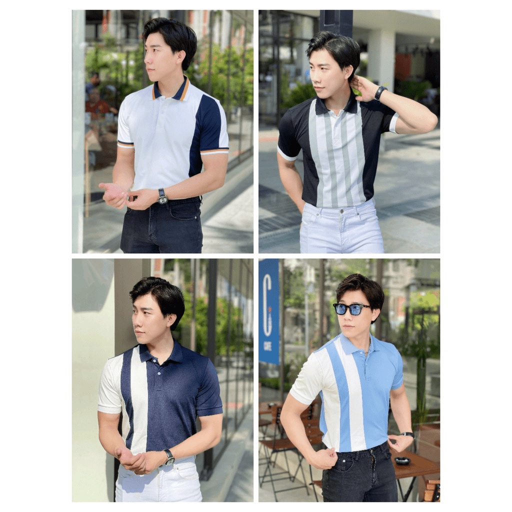 Áo polo nam phối đẹp, áo cao cấp vải cá sấu size VNXK sang trọng, thời trang - NEW UNISEX