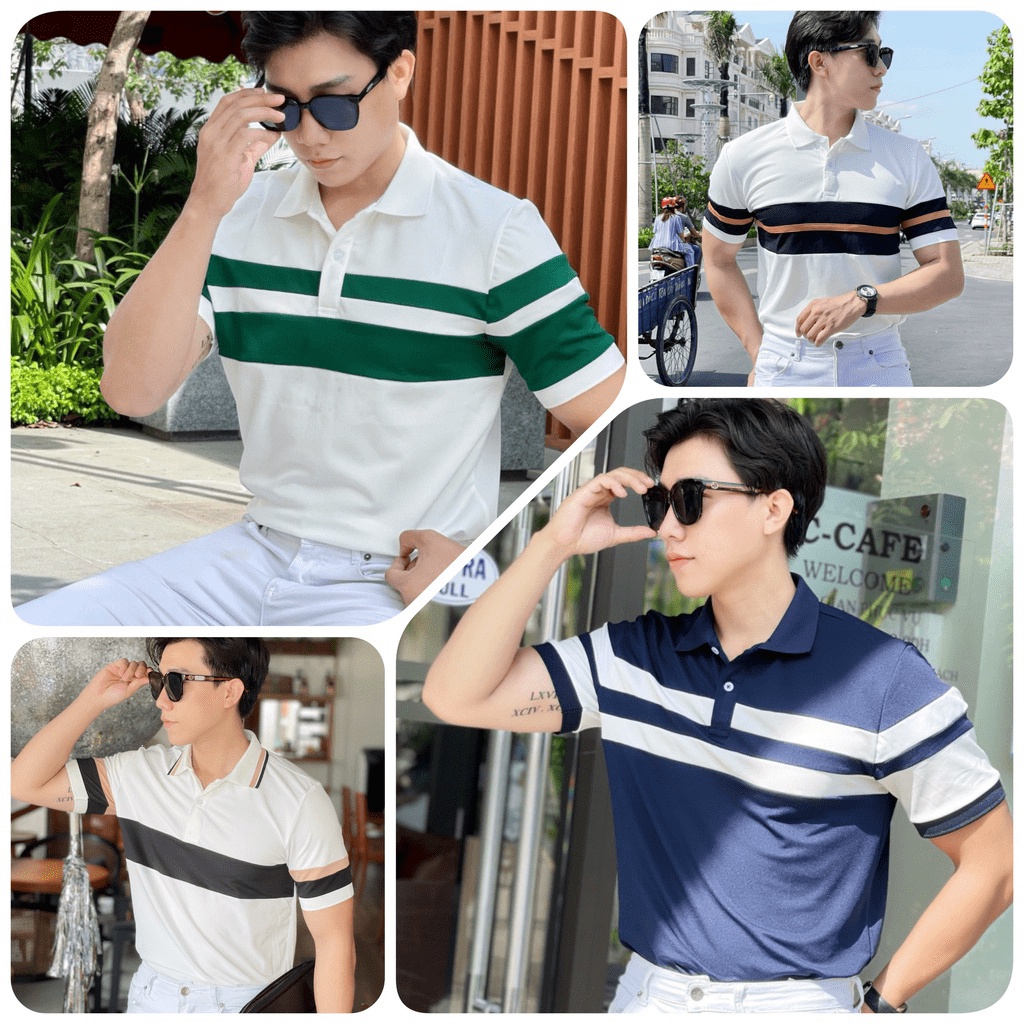 Áo polo nam phối đẹp, áo cao cấp vải cá sấu size VNXK sang trọng, thời trang - NEW UNISEX