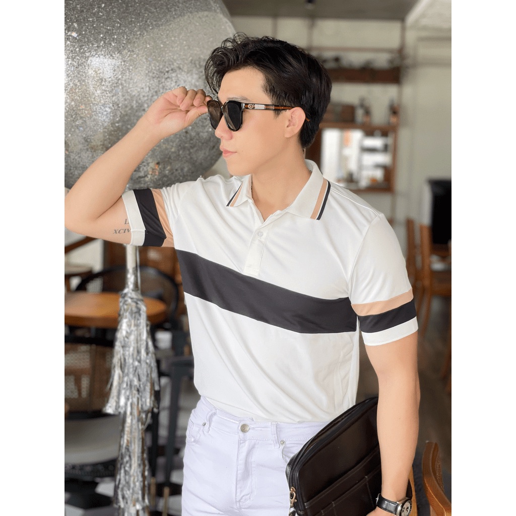 Áo polo nam phối đẹp, áo cao cấp vải cá sấu size VNXK sang trọng, thời trang - NEW UNISEX