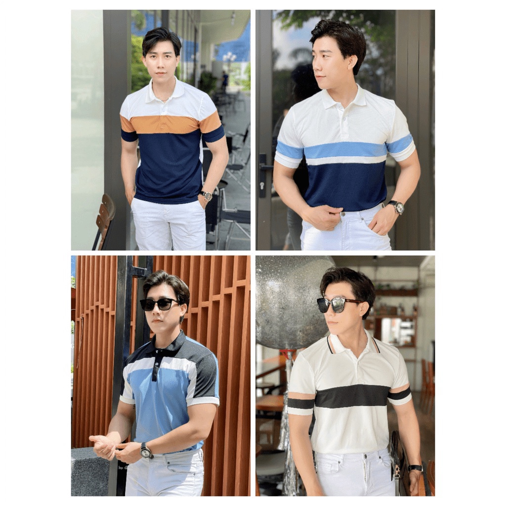 Áo polo nam phối đẹp, áo cao cấp vải cá sấu size VNXK sang trọng, thời trang - NEW UNISEX