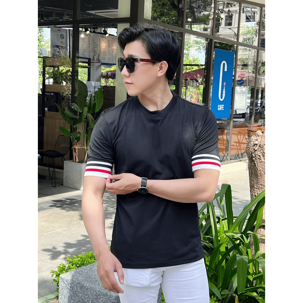 Áo thun POLO nam BASIC, PHỐI SỌC TAY ÁO HOTTREND, áo cao cấp vải cá sấu size VNXK sang trọng, thời trang - NEW UNISEX