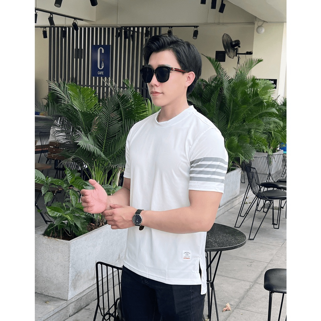 Áo thun POLO nam BASIC, PHỐI SỌC TAY ÁO HOTTREND, áo cao cấp vải cá sấu size VNXK sang trọng, thời trang - NEW UNISEX