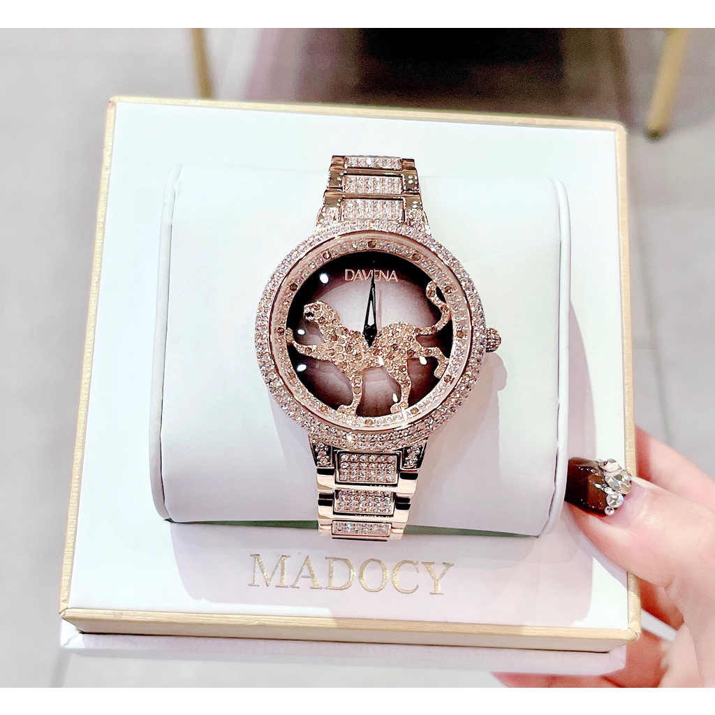 Đồng Hồ Nữ Davena 60089 Dây Kim Loại Rose Mặt Báo Chính Hãng 39mm