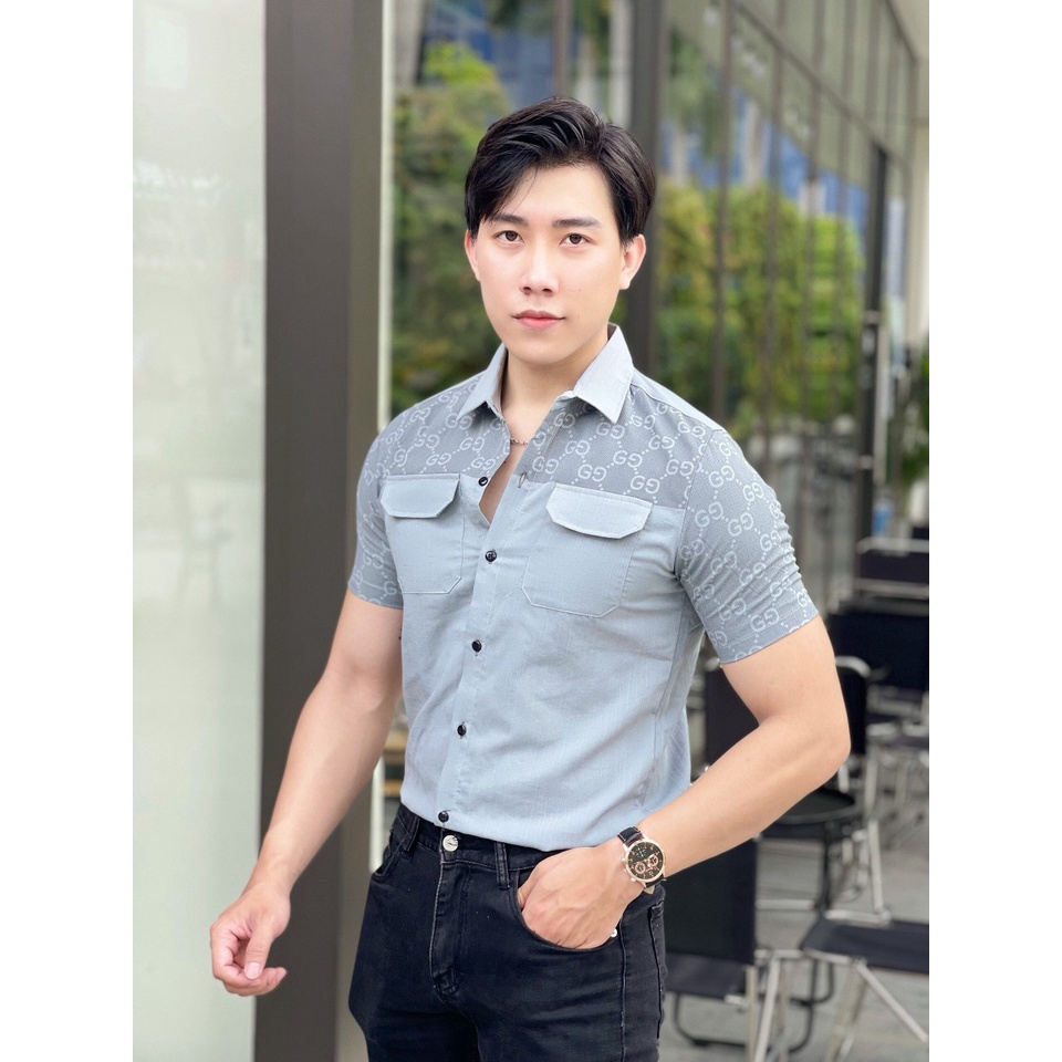 ÁO SƠ MI NAM CHẤT ĐŨI, PHỐI TÚI THỜI TRANG "SIU HOT" - NEW UNISEX