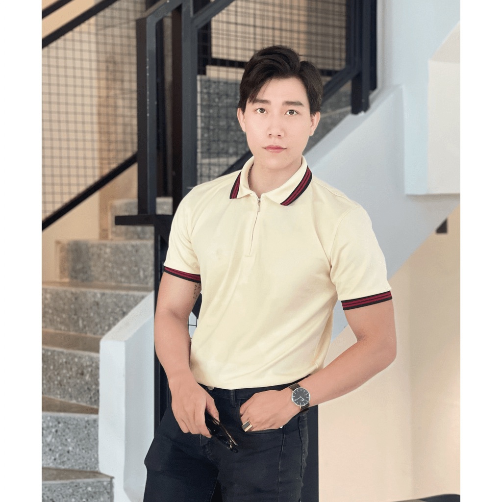 Áo polo nam PHỐI KHÓA KÉO SIÊU ĐẸP, áo cao cấp vải cá sấu size VNXK sang trọng, thời trang - NEW UNISEX