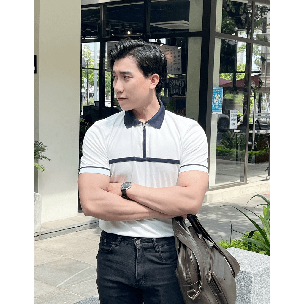 Áo polo nam PHỐI KHÓA KÉO SIÊU ĐẸP, áo cao cấp vải cá sấu size VNXK sang trọng, thời trang - NEW UNISEX