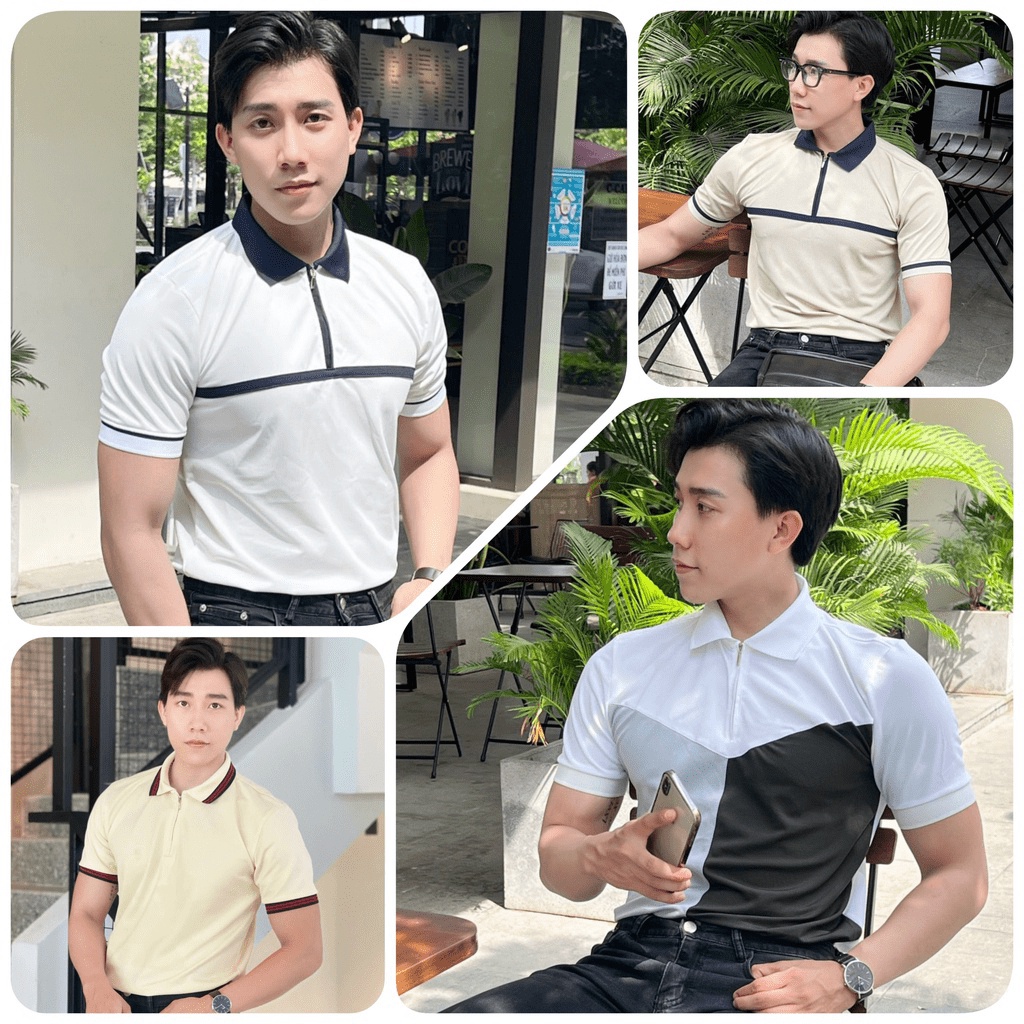 Áo polo nam PHỐI KHÓA KÉO SIÊU ĐẸP, áo cao cấp vải cá sấu size VNXK sang trọng, thời trang - NEW UNISEX