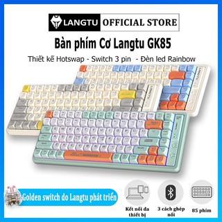 Bàn phím bluetooth langtu gk85 - triple mode, 85 phím, bàn phím không dây, có dây, 2.4g, bàn phím có đèn led d01