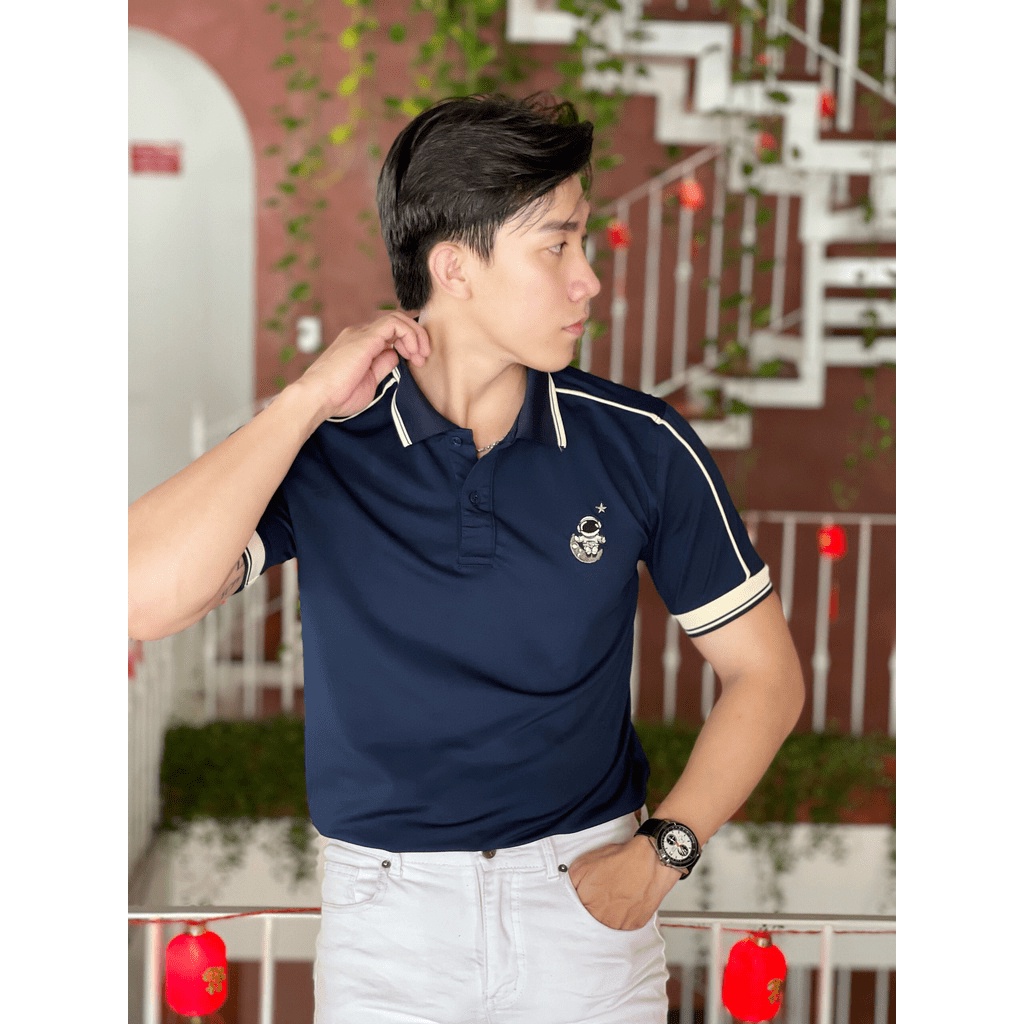 Áo polo nam phối vai, áo cao cấp vải cá sấu size VNXK sang trọng, thời trang, họa tiết cute - NEW UNISEX