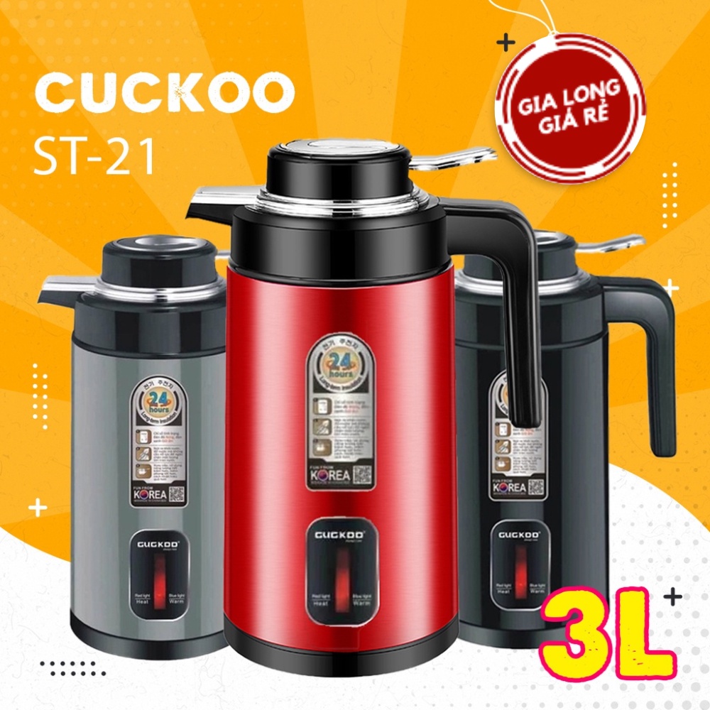 Ấm Siêu Tốc Kiêm Phích Giữ Nhiệt GuGkoo 3L, Ấm Đun Nước Siêu Tốc Giữ Nhiệt 4-5 Giờ