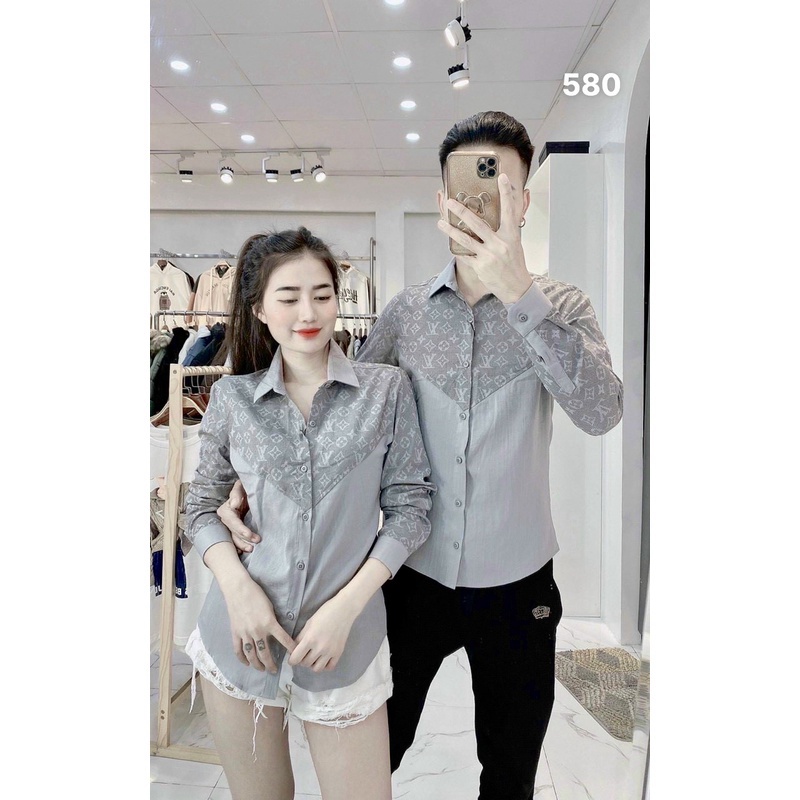 Áo Sơ mi Nam - Nữ CHẤT ĐŨI mẫu mới 2023 , IN HÌNH THƯƠNG HIỆU THỜI TRANG, Ngực chữ "V" - NEW UNISEX