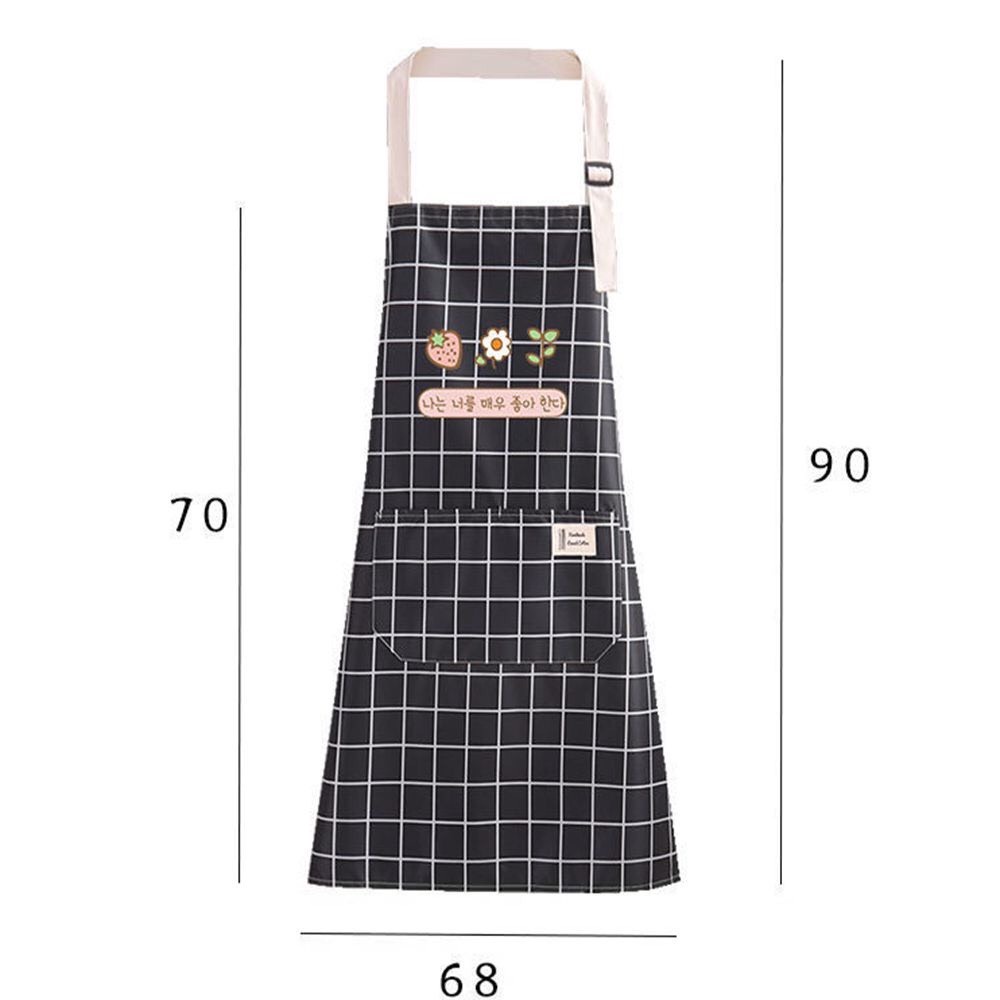 Tạp Dề Nấu Ăn Kẻ Caro Họa Tiết Dễ Thương Chống Thấm Nước Có Nút Điều Chỉnh Dây Đeo Tiện Lợi 88367 mienphivanchuyen199k