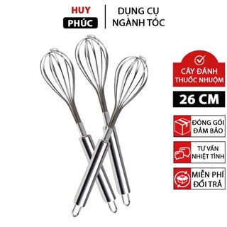 Cây đánh thuốc nhuộm tóc inox, que cây đánh trứng cầm tay đa năng Dụng cụ tóc Huy Phúc